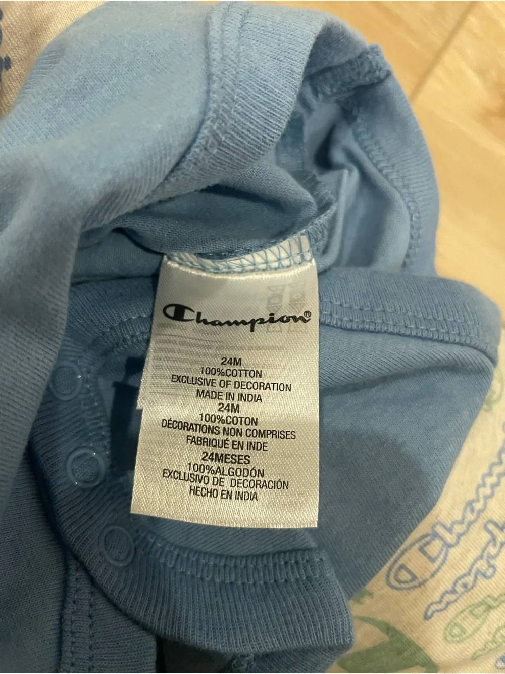 Champion Baby Bodysuit Set in Sage Green, White & Blue